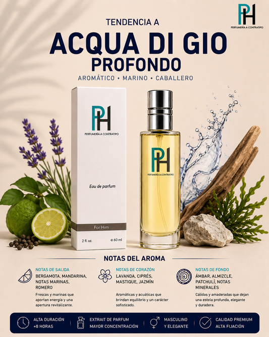 Perfume PH inspirado en Acqua Di Gio Profondo De 60 ml