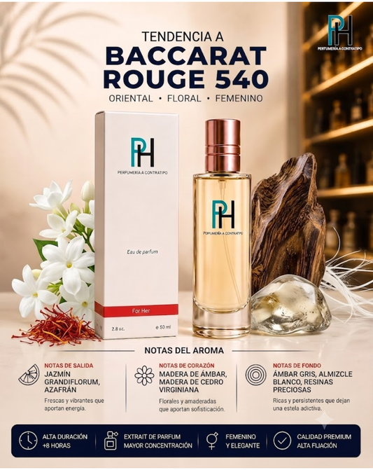 Perfume PH inspirado en Bacarat Rouge 540 de 60 ml