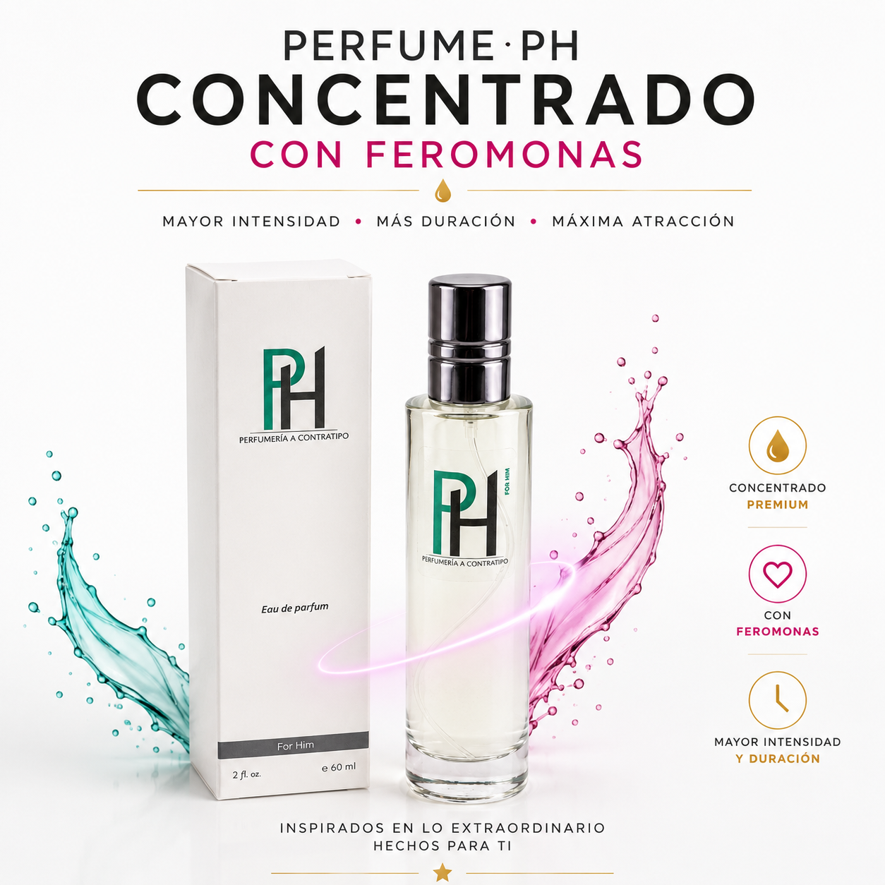 Perfume PH Concentrado Con Feromonas De 60 ml