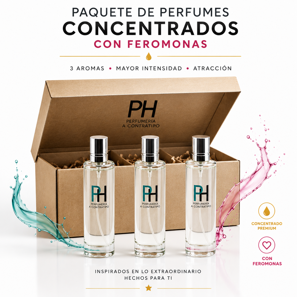Paquete de Perfumes Concentrados c/ Feromonas De 60 ml
