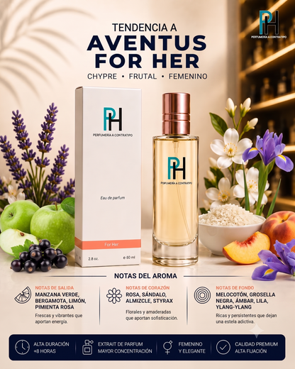 Perfume PH inspirado en Aventus For Her De 60 ml